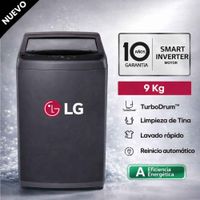 Lavadora LG de lavado Rapido y Carga Superior 9 Kg WT9BVTB