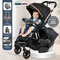 Coche Maleta Travel System de Lujo Para Bebé J' SPARROW con Portabebé Azul