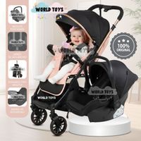 Coche Maleta Travel System de Lujo Para Bebé J' SPARROW con Portabebé Rosa
