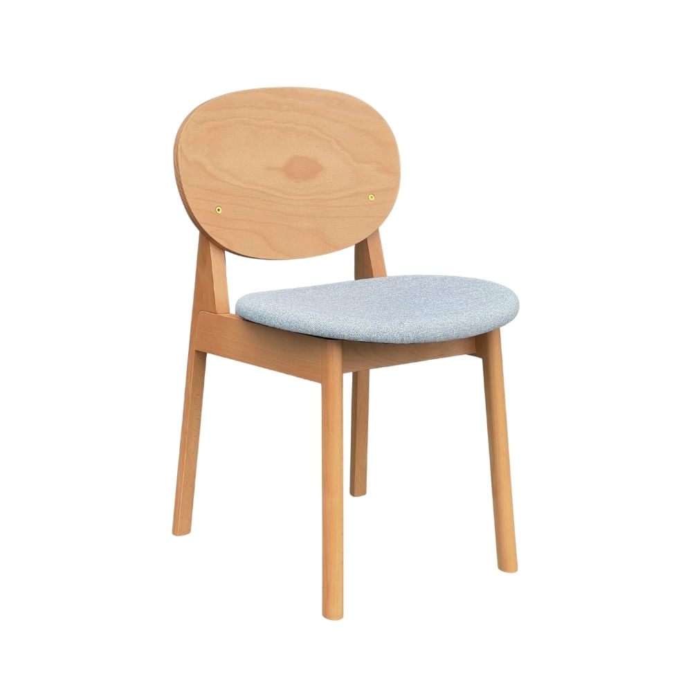 Silla Siren Gris Base Natural - Ziyaz
