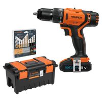 Taladro Percutor + Caja de herramientas y juego de 9 brocas Truper 11020-11339-11143