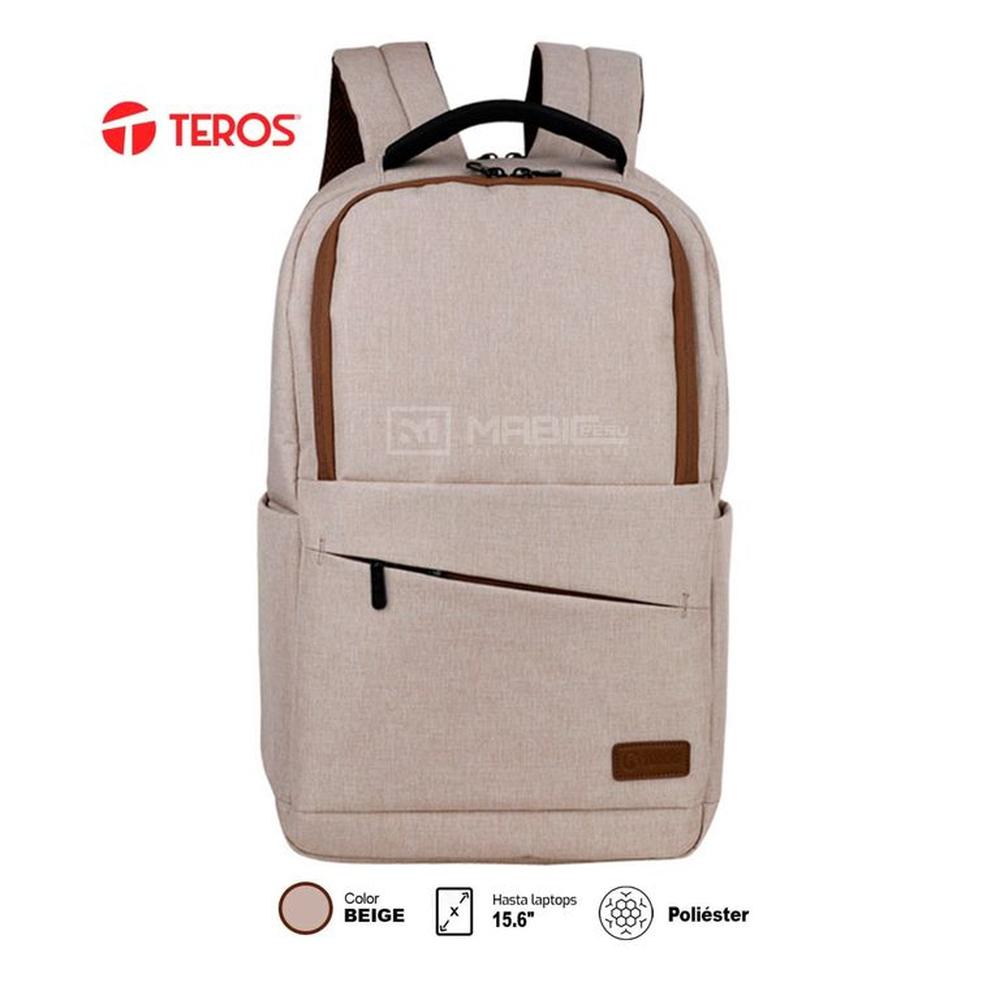 Mochila TEROS TE-ACS9012 poliéster notebooks de156 beige
