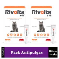 Pack x2 Pipeta Antiparasitario Antipulga Rivolta 2.6 a 7.5kg