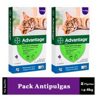 Pack x2 Pipeta Antipulgas ADVANTAGE Gatos de 4 a 8 kg