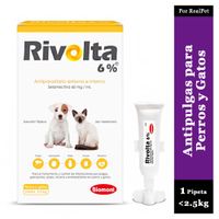 Pipeta Antiparasitario Antipulgas Rivolta Perro Gato <2.5 kg