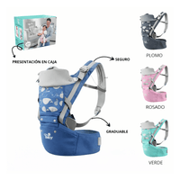 Canguro Portabebes azul Ergonomico 3 en 1 con Asiento para Bebe 0 a 36 Meses 20 kg