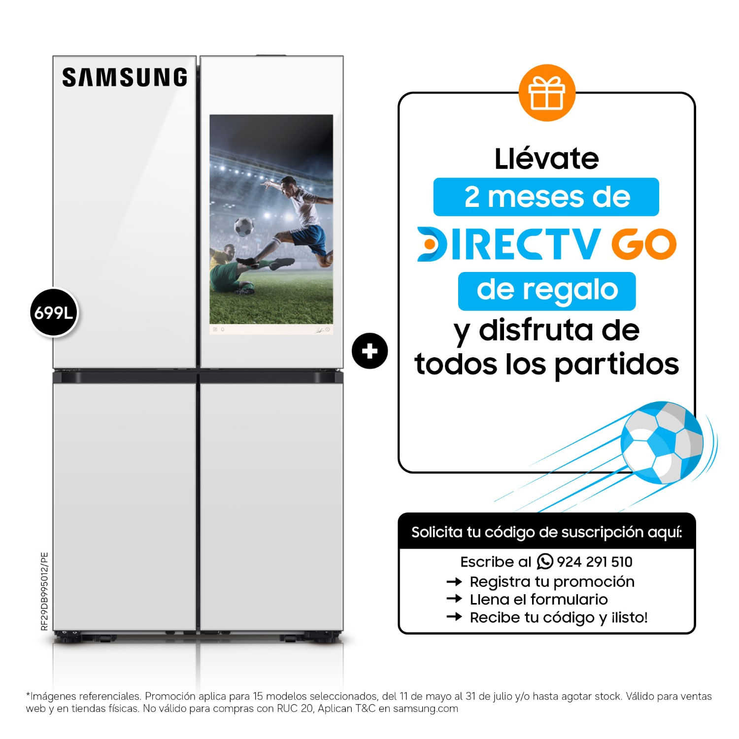 Refrigeradora Samsung French Door Family HUB AI RF29DB995012PE 699 LT Clean White