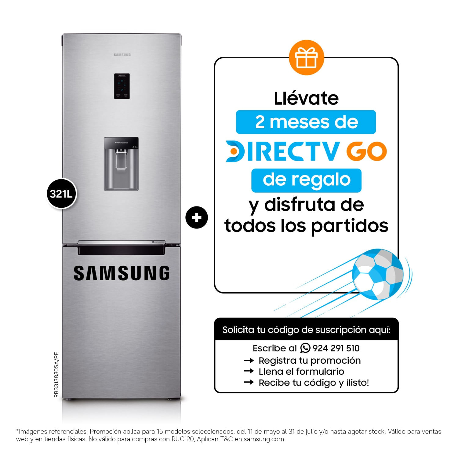 Refrigeradora Samsung All Around Cooling 321L Plata RB33J3830SA/PE