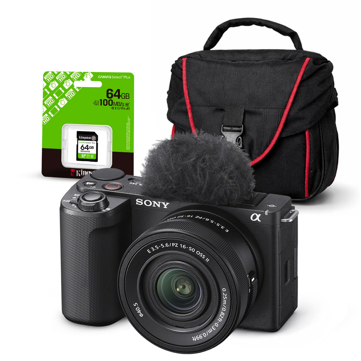 Cámara Sony ZV-E10 II Mirrorless y Lente 16-50mm II y Kit Básico