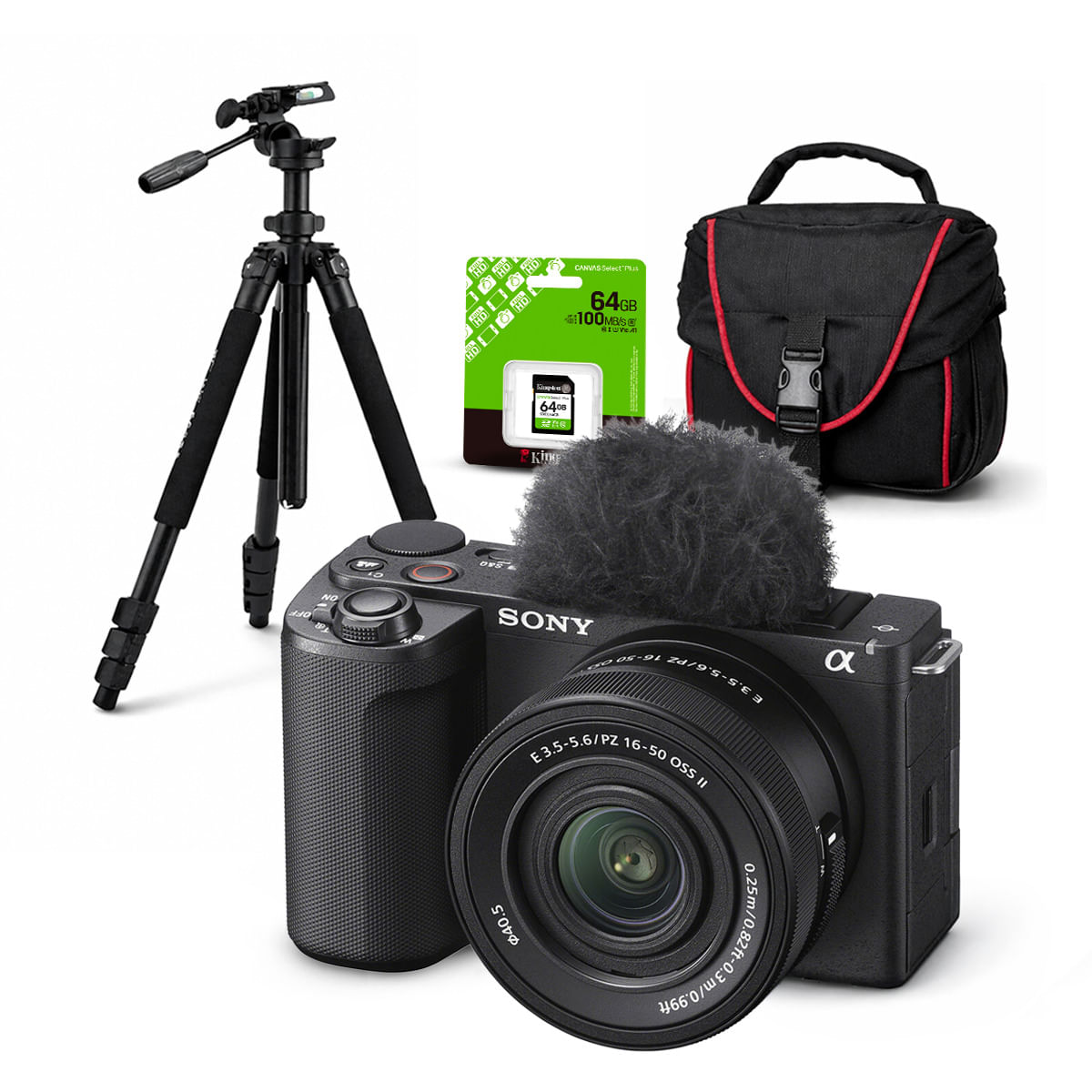 Cámara Sony ZV-E10 II Mirrorless y Lente 16-50mm II y Kit Deluxe