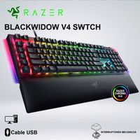 TECLADO GAMER BLACKWIDOW V4 SWTCH GREEN HYPERPOLLIN RGB TECLA ABS