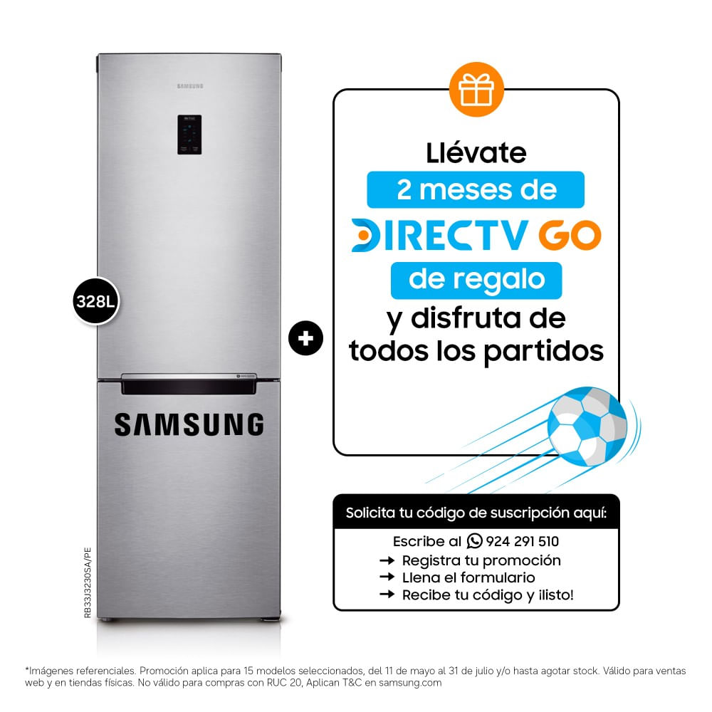 Refrigeradora Samsung RB33J3230SA Bottom Freezer Digital Inverter 328L Plata