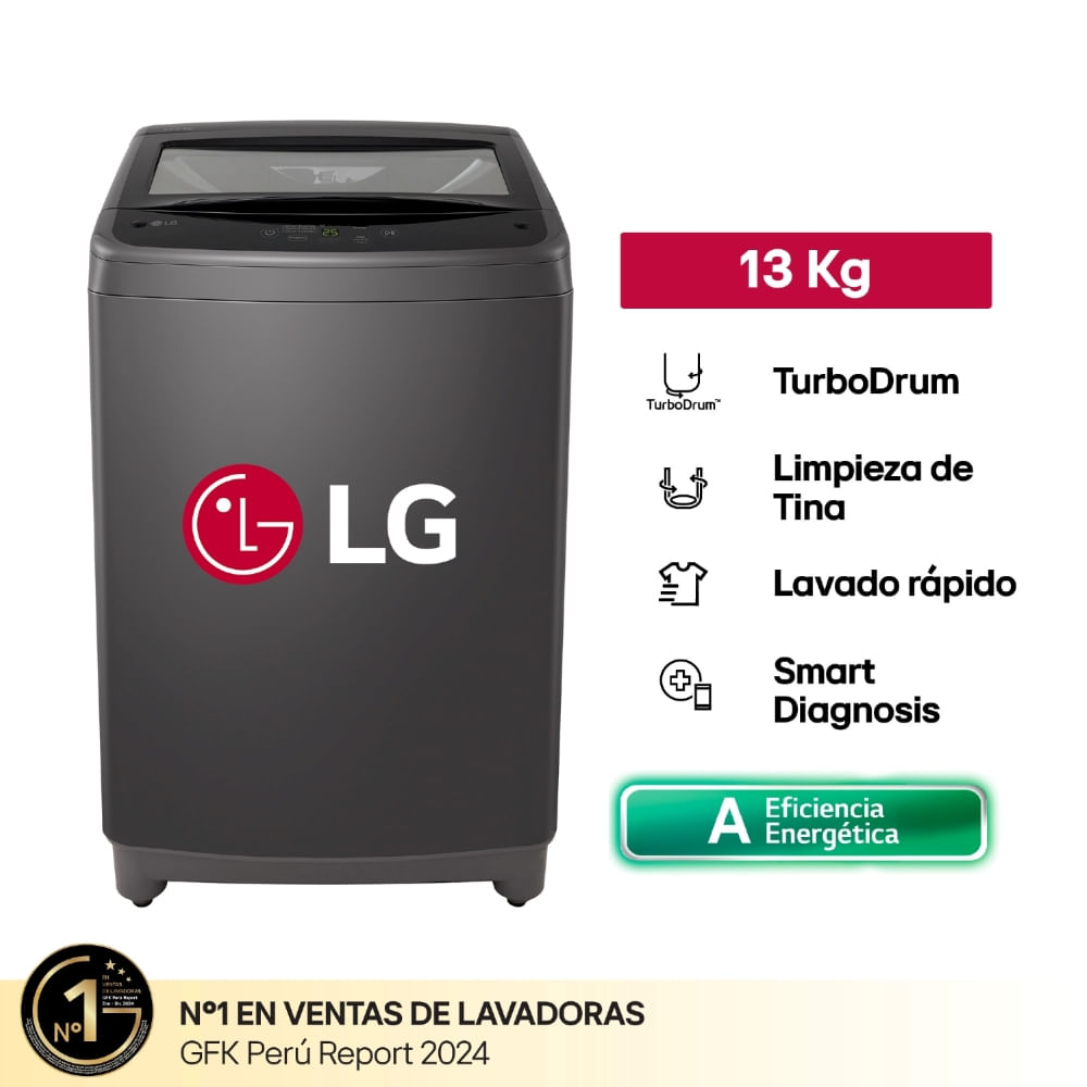 Lavadora LG WT13BVTB Turbodrum Carga Superior 13kg Negro