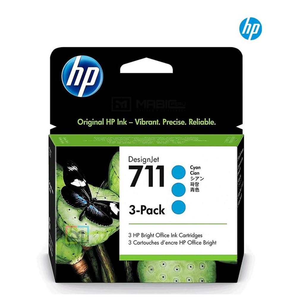 Cartucho de Tinta HP 711 Cian (3) TriPack CZ134A Original - 29ml
