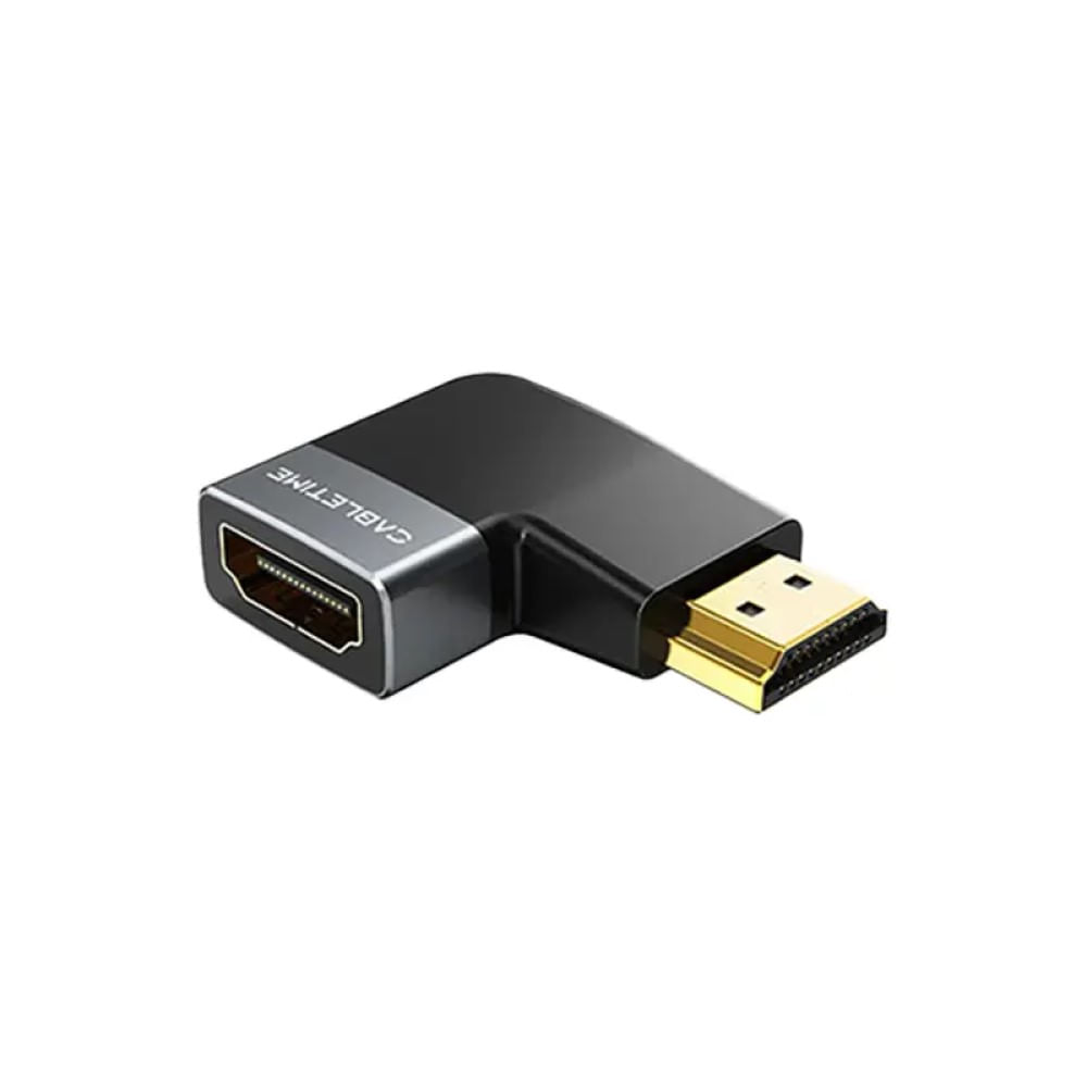CABLETIME Adaptador HDMI Macho a Hembra 8K60Hz y 4K120Hz Ángulo Derecho - CP44G