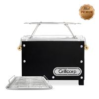Caja China Mini Black con  Parrilla de Varillas Niqueladas