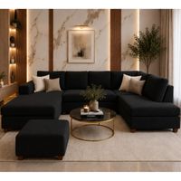 Seccional Chaska Negro Posapies de Regalo Patas de Madera