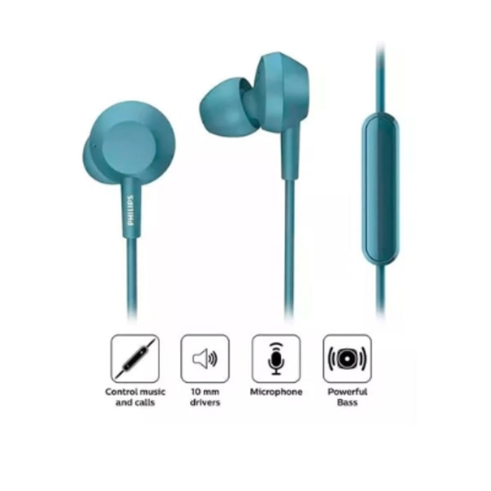 Audifonos TAE4105 cable con micrófono - AZUL