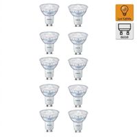 Pack x10 Foco Dicroico LED GU10 4.6W Luz Cálida PHILIPS