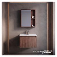 Vanitorio Minimalista Criston Marron Maderado Stone