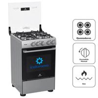 COCINA INDURAMA FONTANA 4 HORNILLAS - GRIS