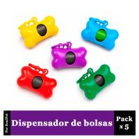 Pack x5 Dispensador de Bolsas para Desechos de Perro