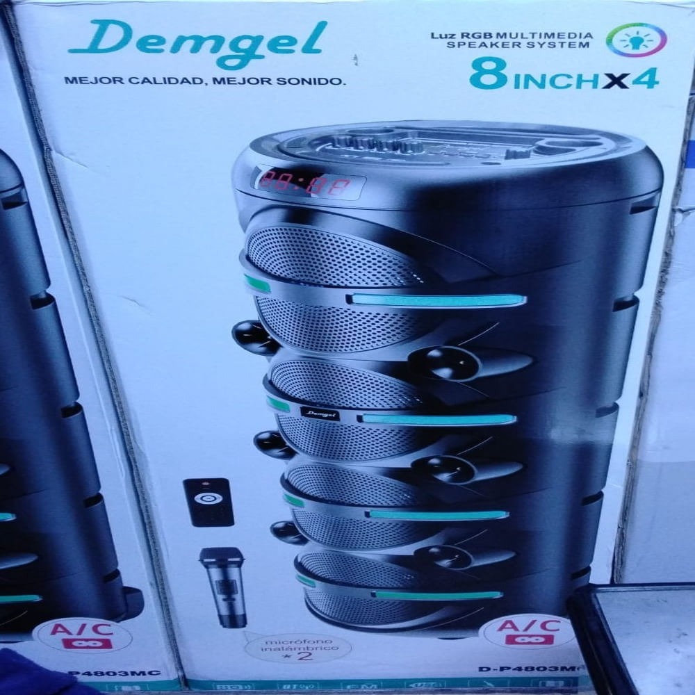 Parlante Torre Demgel Dp-4801 Portátil mas 2 microfonos