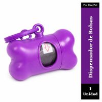 Dispensador de Bolsas para Desechos de Perro Morado