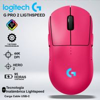 MOUSE LOGITECH G PRO 2 LIGTHSPEED WIRELESS HERO 2 44K LIGHTFORCE LIGHTSYNC RGB