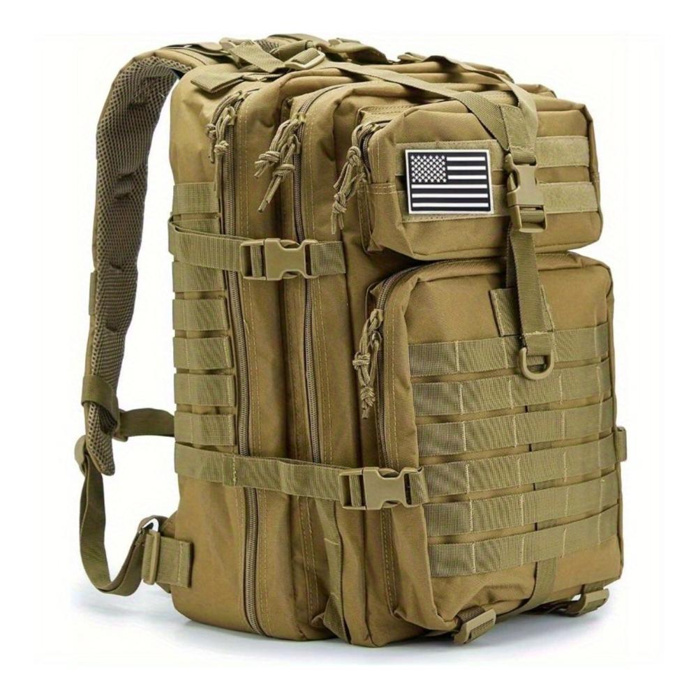 Mochila Táctica Militar 45L MOLLE Impermeable Camping Trekking Viaje Alta Resistencia Beige