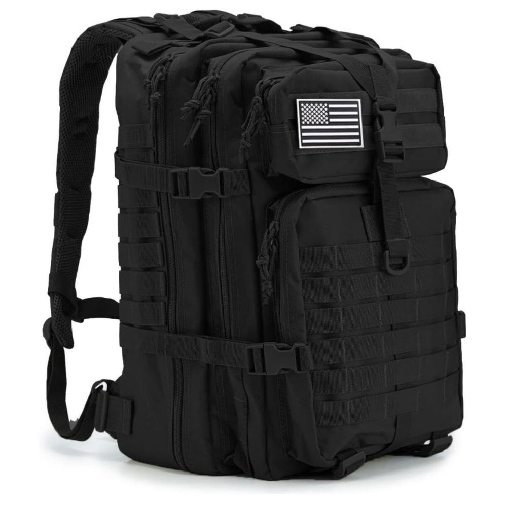 Mochila Táctica Militar 45L MOLLE Impermeable Camping Trekking Viaje Alta Resistencia Negro
