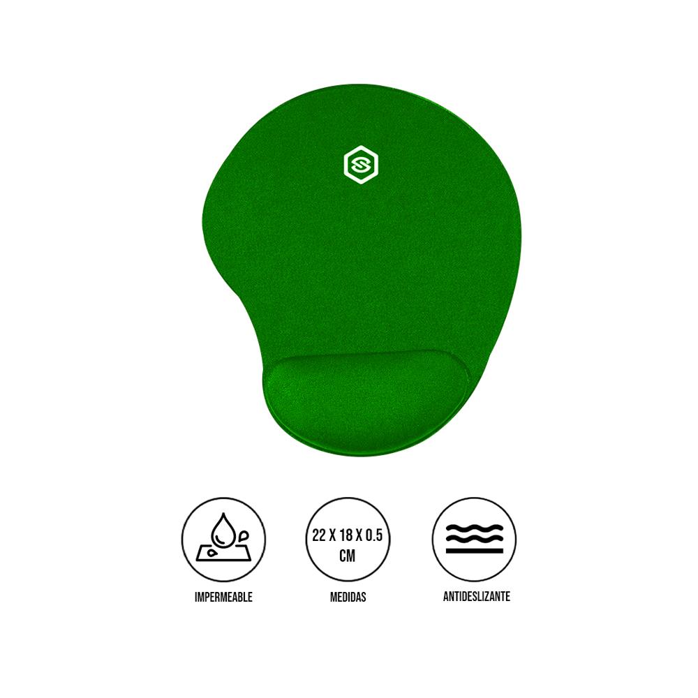 MOUSE PAD ERGONÓMICO CON DESCANSADOR MPB-01 VERDE