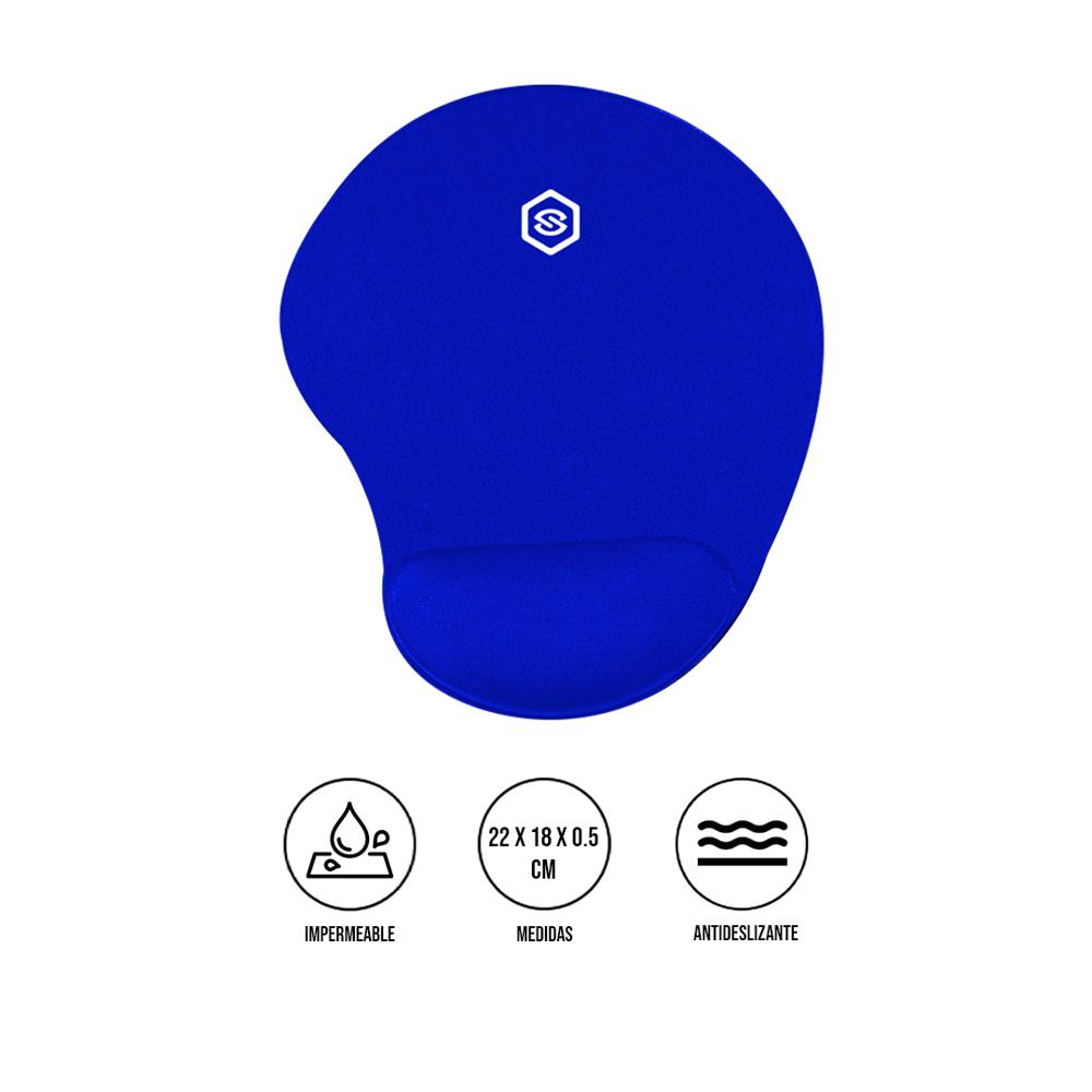 MOUSE PAD ERGONÓMICO CON DESCANSADOR MPB-01 AZUL
