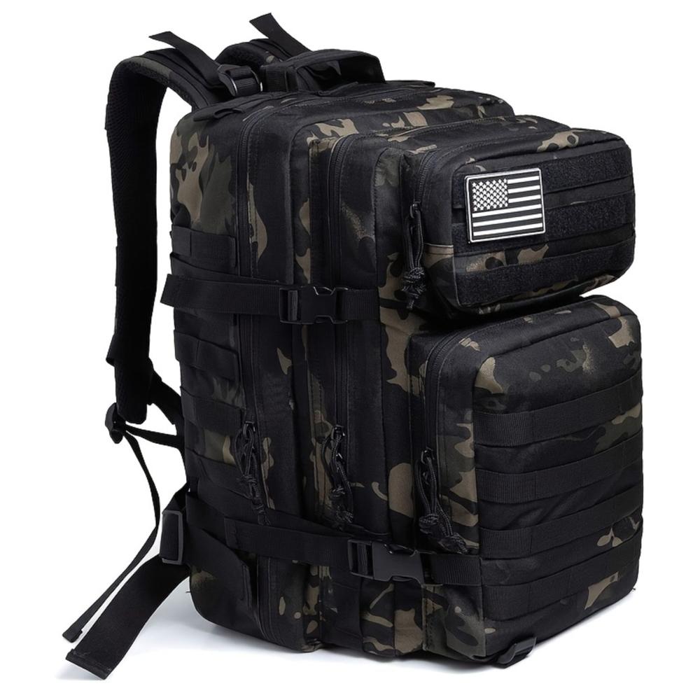 Mochila Táctica Militar 45L MOLLE Impermeable Camping Trekking Viaje Alta Resistencia Camuflaje