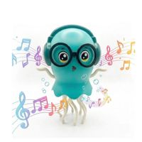 Juguete Pulpo Medusa Bailarín Musical Luces Led Electrónico para Niños Verde