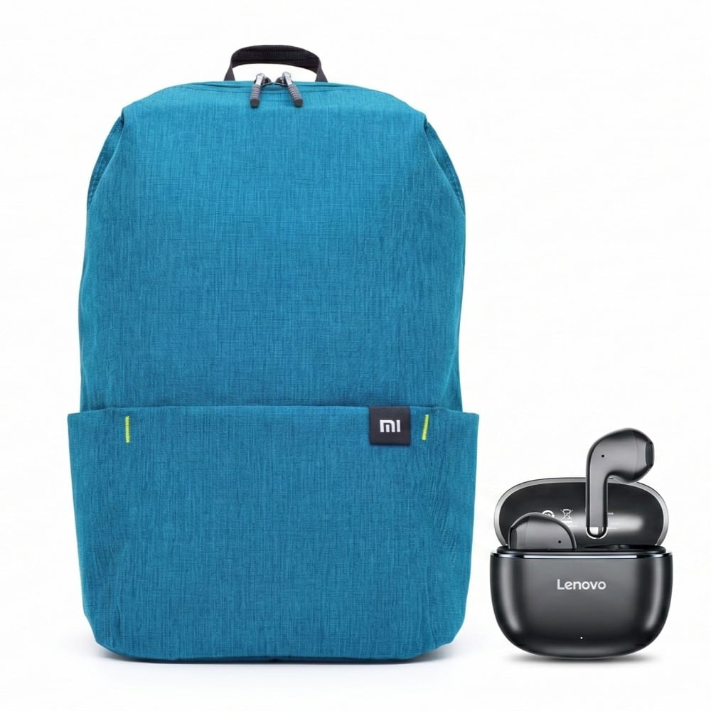 LENOVO AUDIFONO BT TA120 NEGRO Y  XIAOMI MI CASUAL DAYPACK AZUL BRILLANTE