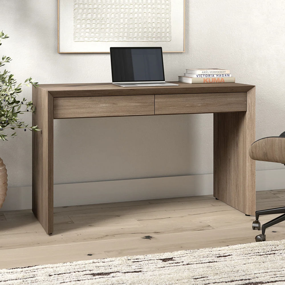 Escritorio Moderno Gabriela 2 Cajones Marrón RyR Muebles