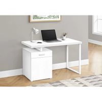 Escritorio Moderno Polo 1 Cajón 1 Puerta Blanco RyR Muebles