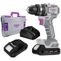 Taladro 1/2 20V Neo 80Nm + 2 Bat 4Ah + Cargador T1280/20k2-4