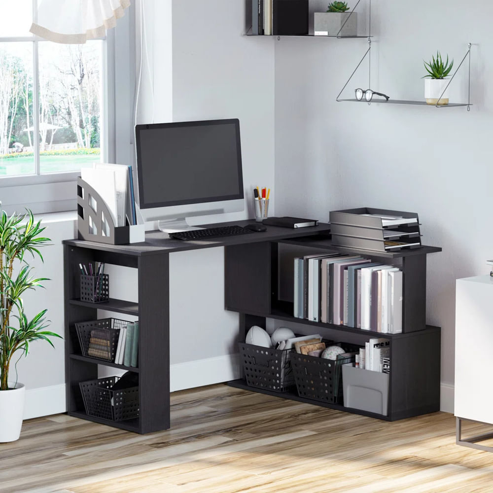 Escritorio 360 Moderno Futtura Negro RyR Muebles