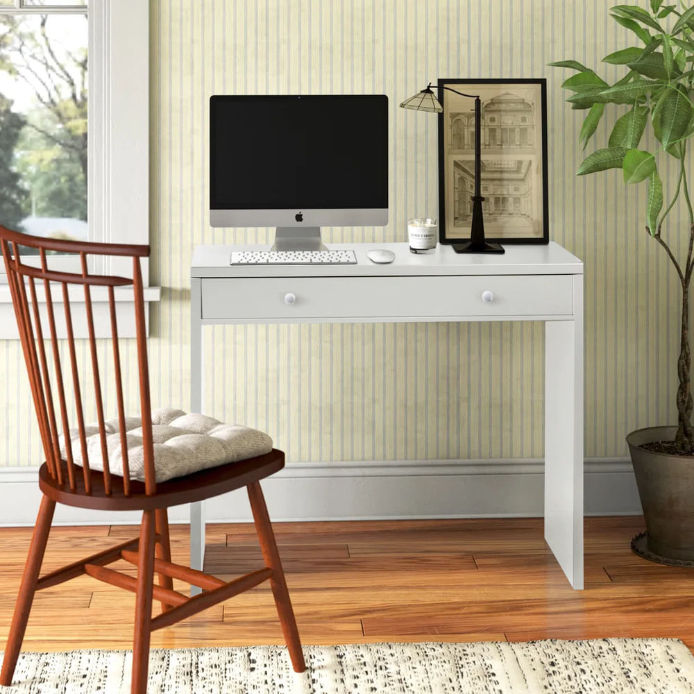 Escritorio Moderno Elvira 1 Cajón Blanco RyR Muebles