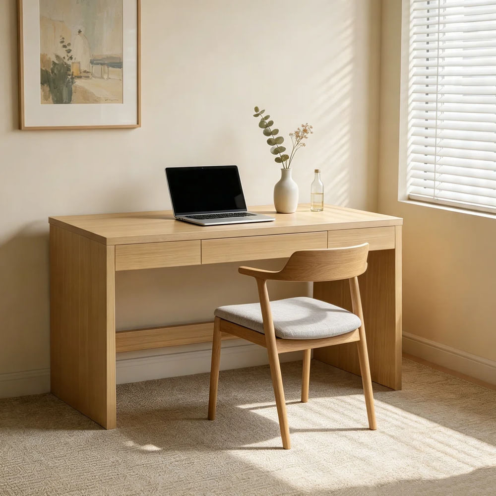 Escritorio Moderno Pazza 3 Cajones Rovere RyR Muebles