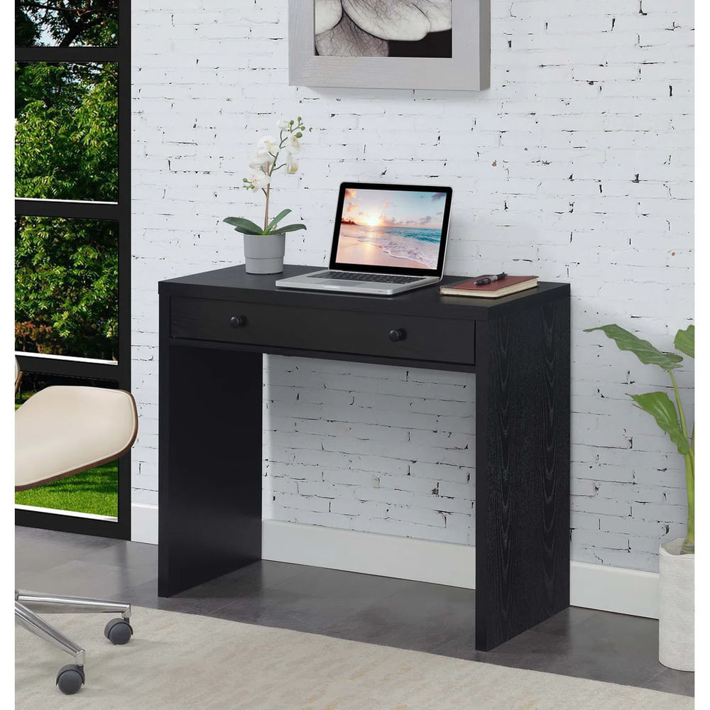 Escritorio Moderno Elvira 1 Cajón Negro RyR Muebles