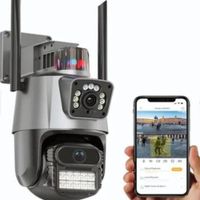CAMARA WIFI GIRATORIA DOBLE LENTE ICSEE 8MP ULTRA HD EXTERIOR-INTERIOR