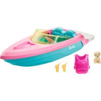 BARBIE BARCO CON PERRITO Y ACCESORIOS