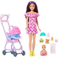 BARBIE SKIPPER BABYSITTERS SET CON BEBÉ Y COCHECITO