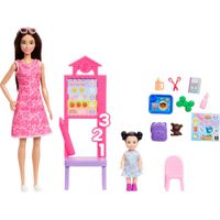 BARBIE PROFESORA CASTAÑA CARRERAS MUÑECA CON ACCESORIOS