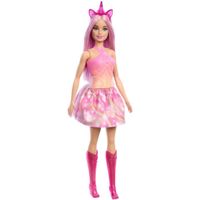 BARBIE MUÑECA UNICORNIO CABELLO ROSA CON ACCESORIOS