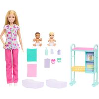 BARBIE DOCTORA SET MUÑECA RUBIA CON BEBÉS Y ACCESORIOS
