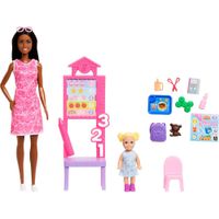 BARBIE PROFESORA MORENA CARRERAS SET MUÑECA CON NIÑA